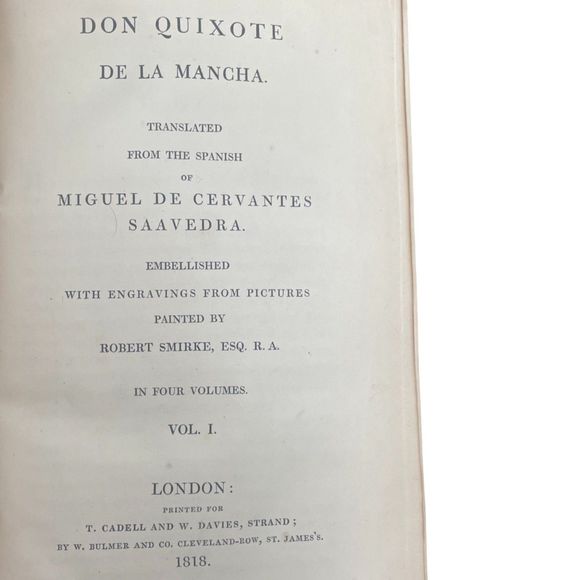 1818 Don Quixote by Cervantes, Vol. I & Vol. III - Picture 5 of 6